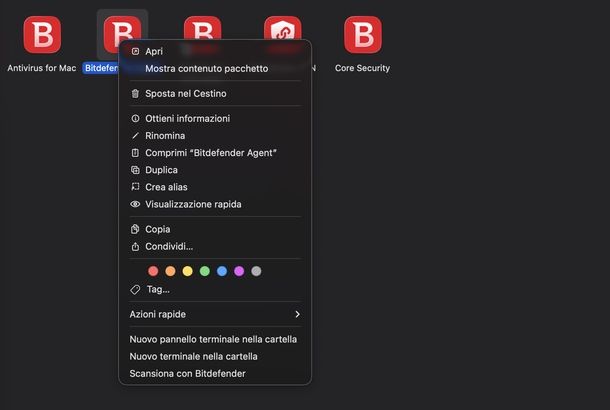 Disinstallare Bitdefender Agent macOS