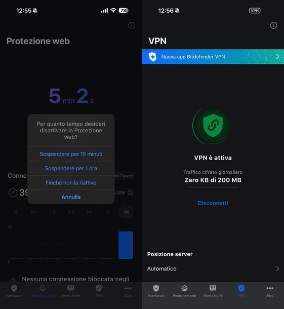Disattivare Bitdefender iOS