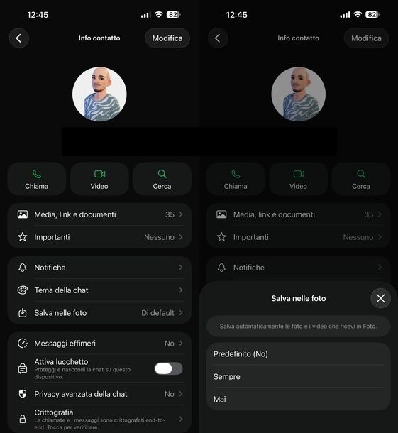 Salvare foto WhatsApp in Galleria iPhone
