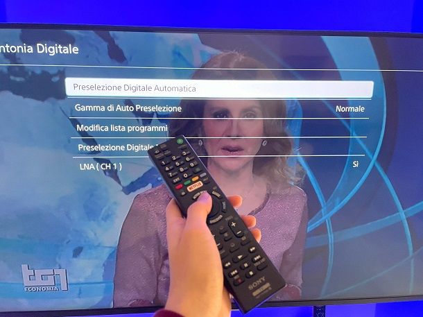 Sintonizzazione automatica TV Sony