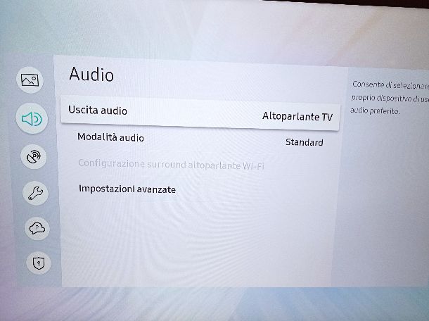 impostazioni audio TV Samsung