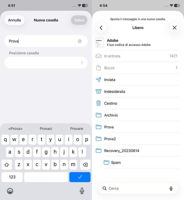 Cartella Mail iPhone
