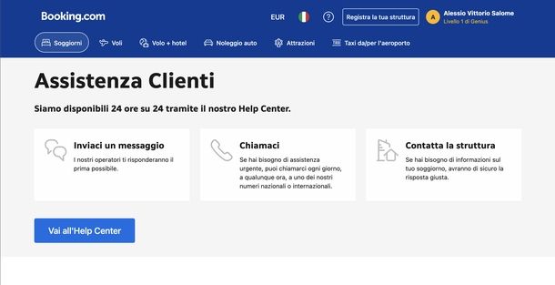 Servizio clienti Booking