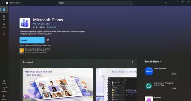 Scaricare Microsoft Teams PC Windows