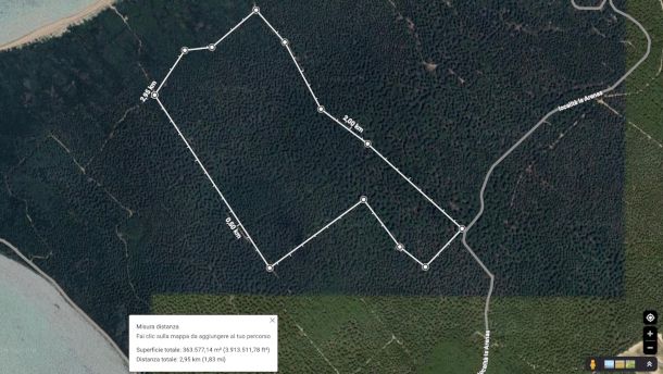 calcolo area su Google Maps da PC