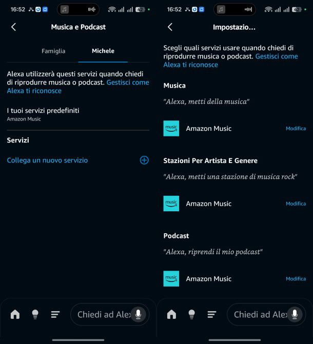 Disattivazione Amazon Music su Alexa