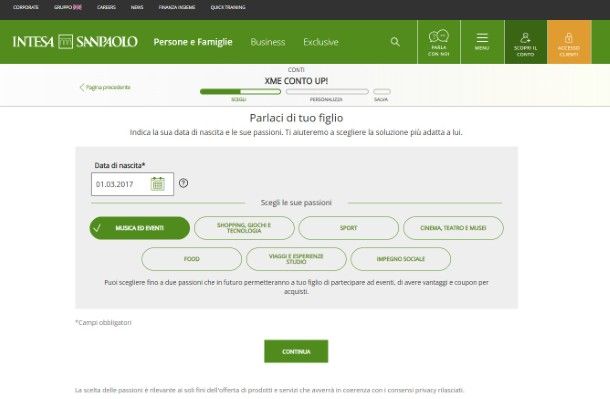 XME Conto UP! apertura