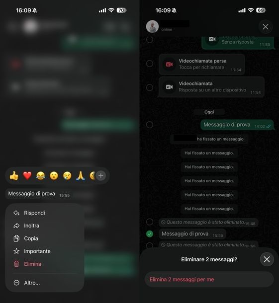 Cancellare messaggi WhatsApp vecchi iOS