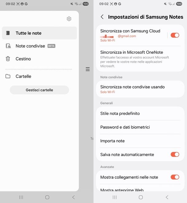 Samsung Notes account