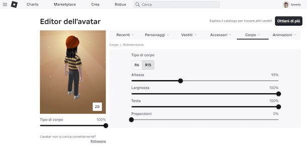 Modificare avatar su Roblox