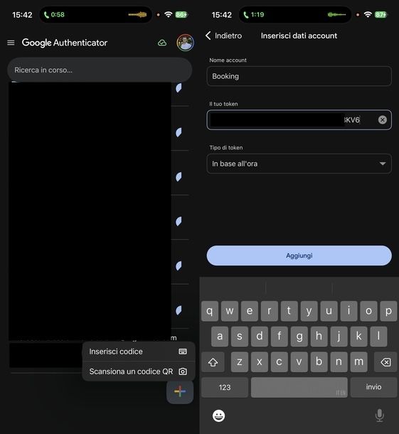 Attivare autenticazione a due fattori Booking iOS