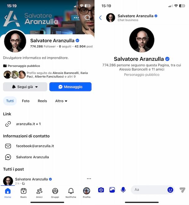 Usare Messenger su Facebook