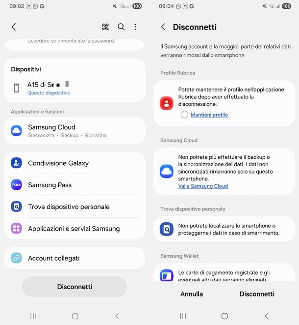 Come cambiare account Samsung telefono