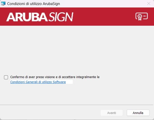 aruba sign installazione