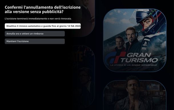 Disattivare Amazon Prime Video senza pubblicit&agrave;