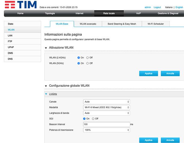 Configurare le reti Wi-Fi