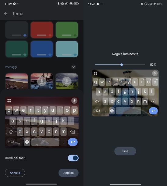 Cambiare sfondo tastiera Gboard Android