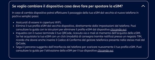 TIM eSIM trasferimento