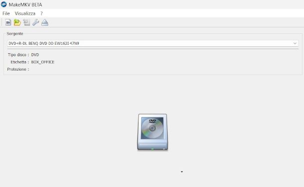 schermata principale MakeMKV