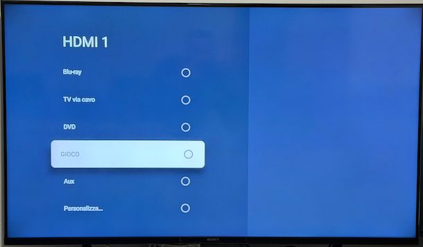 Impostare HDMI su TV Sony