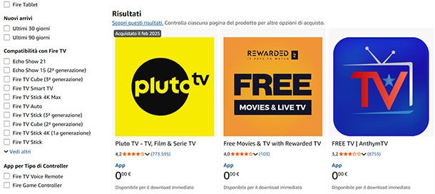 Installazione app dal sito Amazon