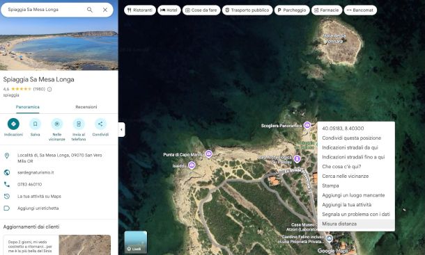funzione misura distanza Google Maps