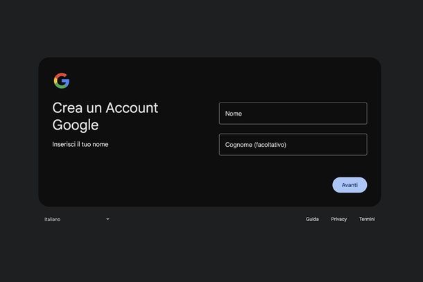 Creare email Gmail PC
