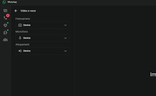 Attivare microfono su WhatsApp Windows