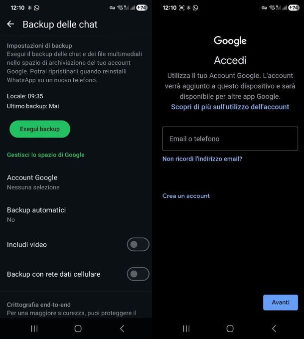 Come cambiare account su WhatsApp