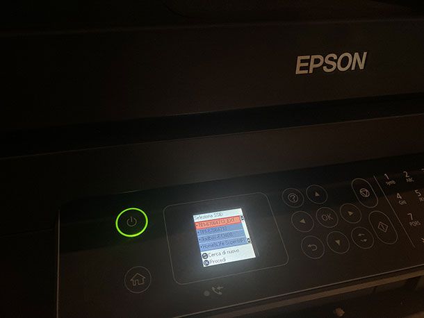 Come cambiare rete WiFi alla stampante Epson dalla stampante