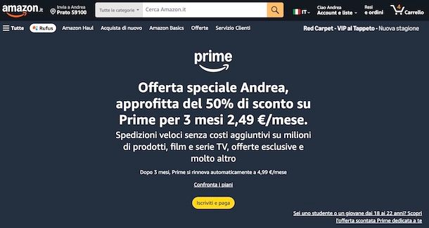 Prime per studenti e giovani