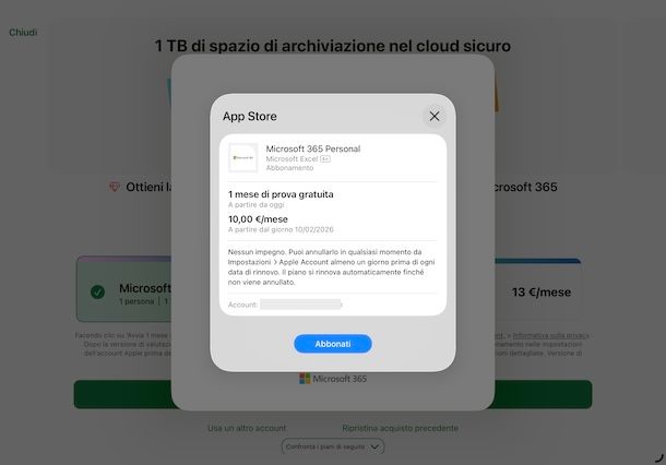 Attivare Excel su iPad