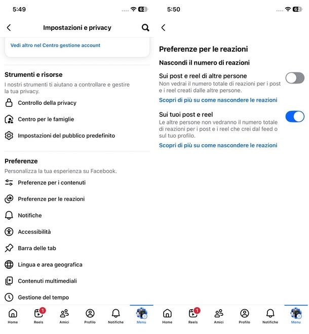 Nascondere Mi piace ricevuti Facebook app