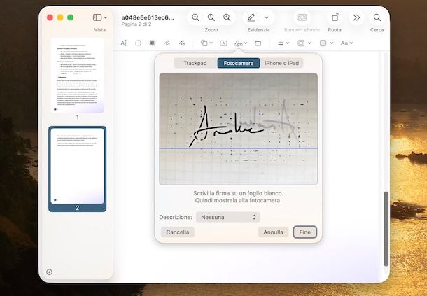 Aggiungere firma immagine su PDF