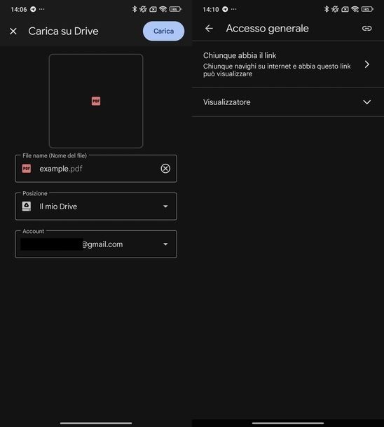 Caricare PDF su Google Drive Android