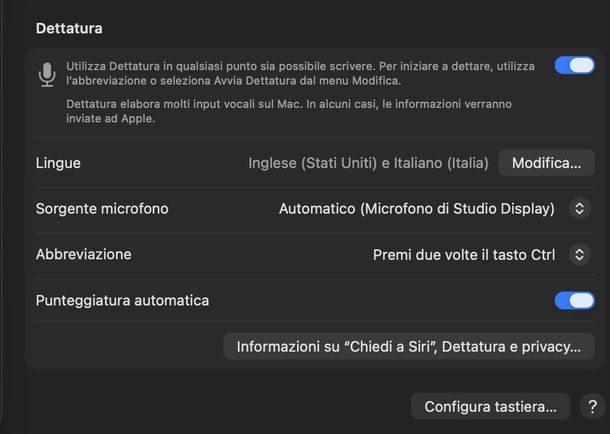 Attivare microfono per dettare su WhatsApp macOS