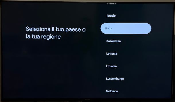 Configurazione iniziale Smart TV Sony