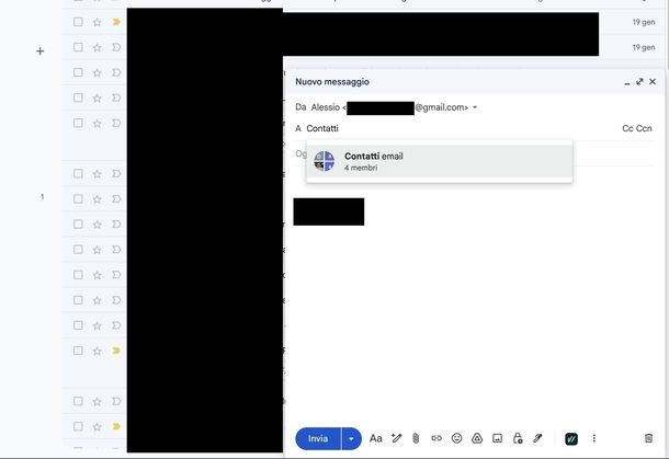 Creare lista con etichetta Gmail