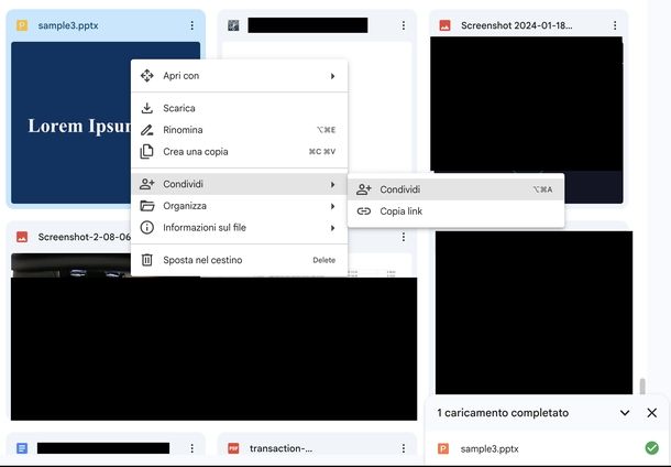 Condividere PowerPoint Drive Web