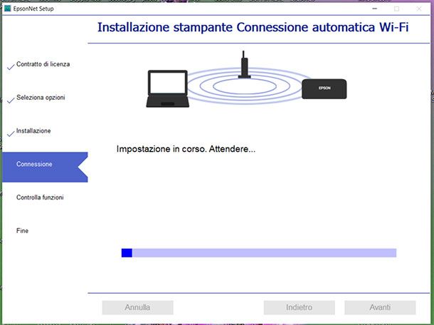 Come cambiare rete WiFi alla stampante Epson su Windows
