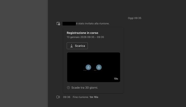 Scaricare registrazione da Microsoft Teams macOS
