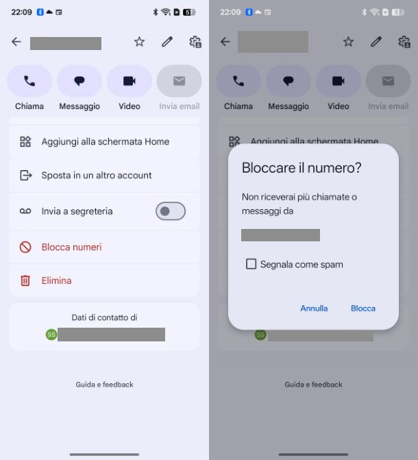 Bloccare numero di telefono su Android