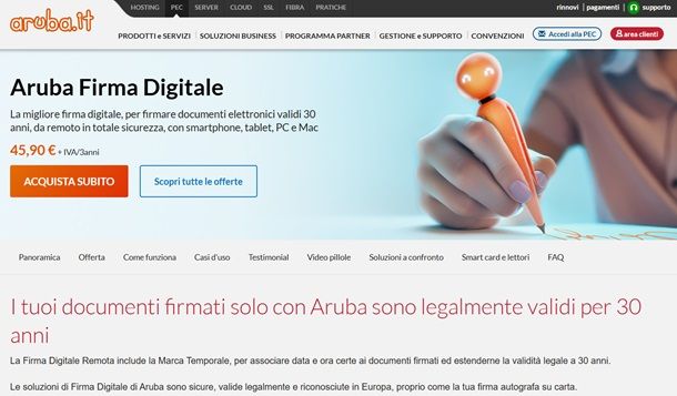 aruba firma digitale 2026