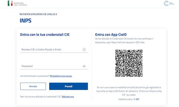 Registrarsi al sito INPS con CIE
