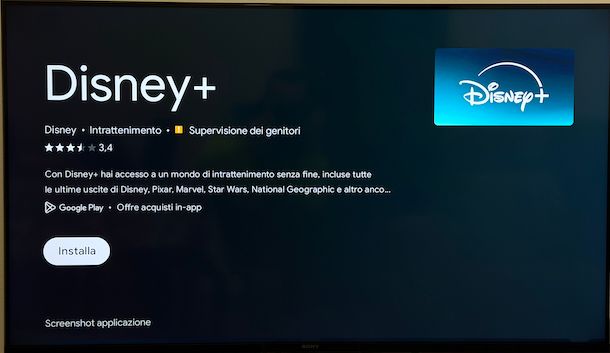 Scaricare app Disney Plus Smart TV Sony