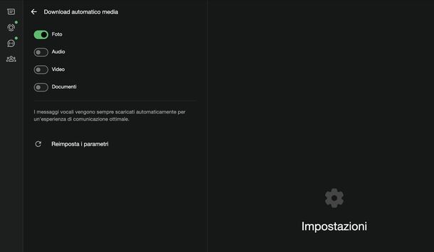 Salvare foto WhatsApp in Galleria Web