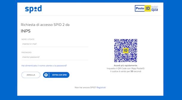 Accedere a INPS con SPID