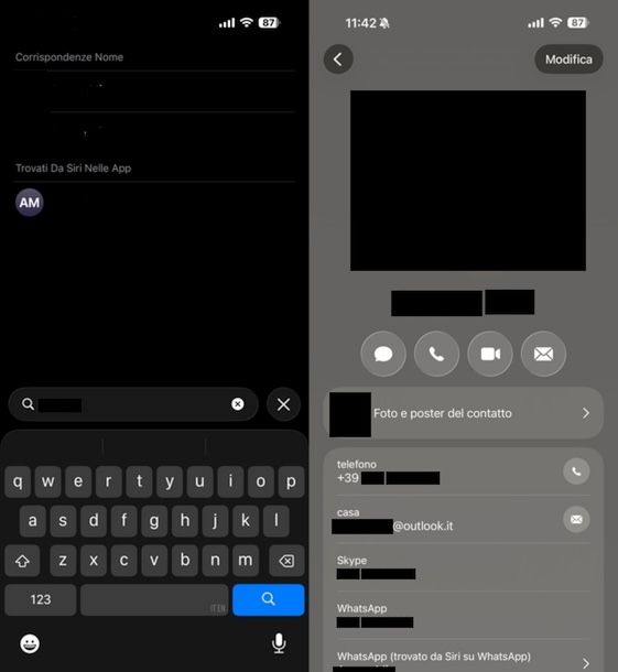 Trovare ID Apple di amico app Contatti iOS
