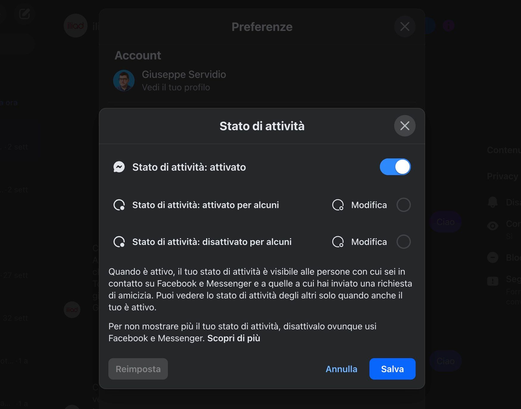 Come disattivare Messenger