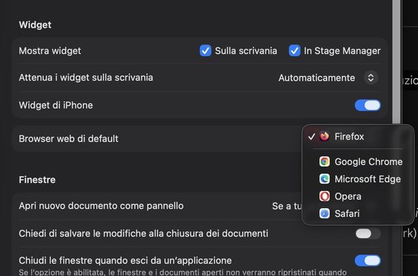Cambiare app predefinite macOS